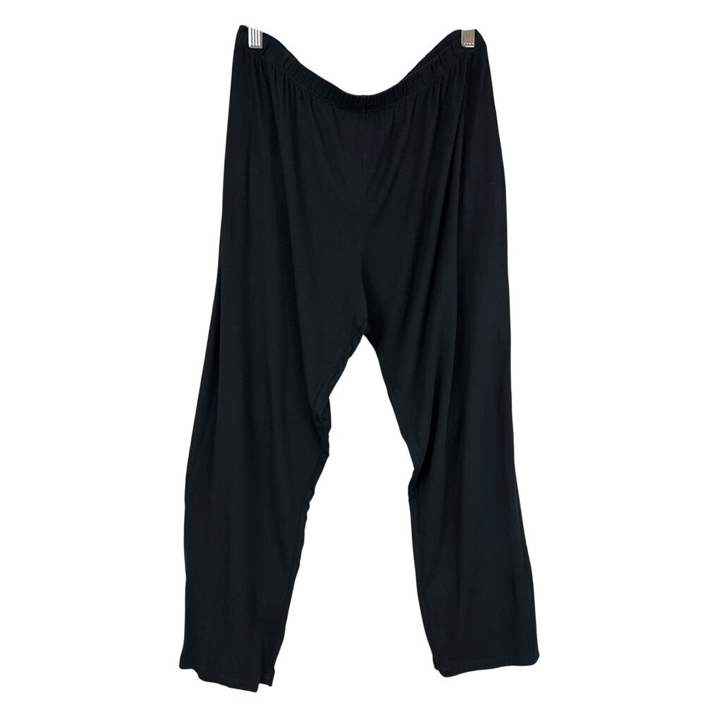 Comfy USA Black Elastic Waist Cropped Pants Size 3X